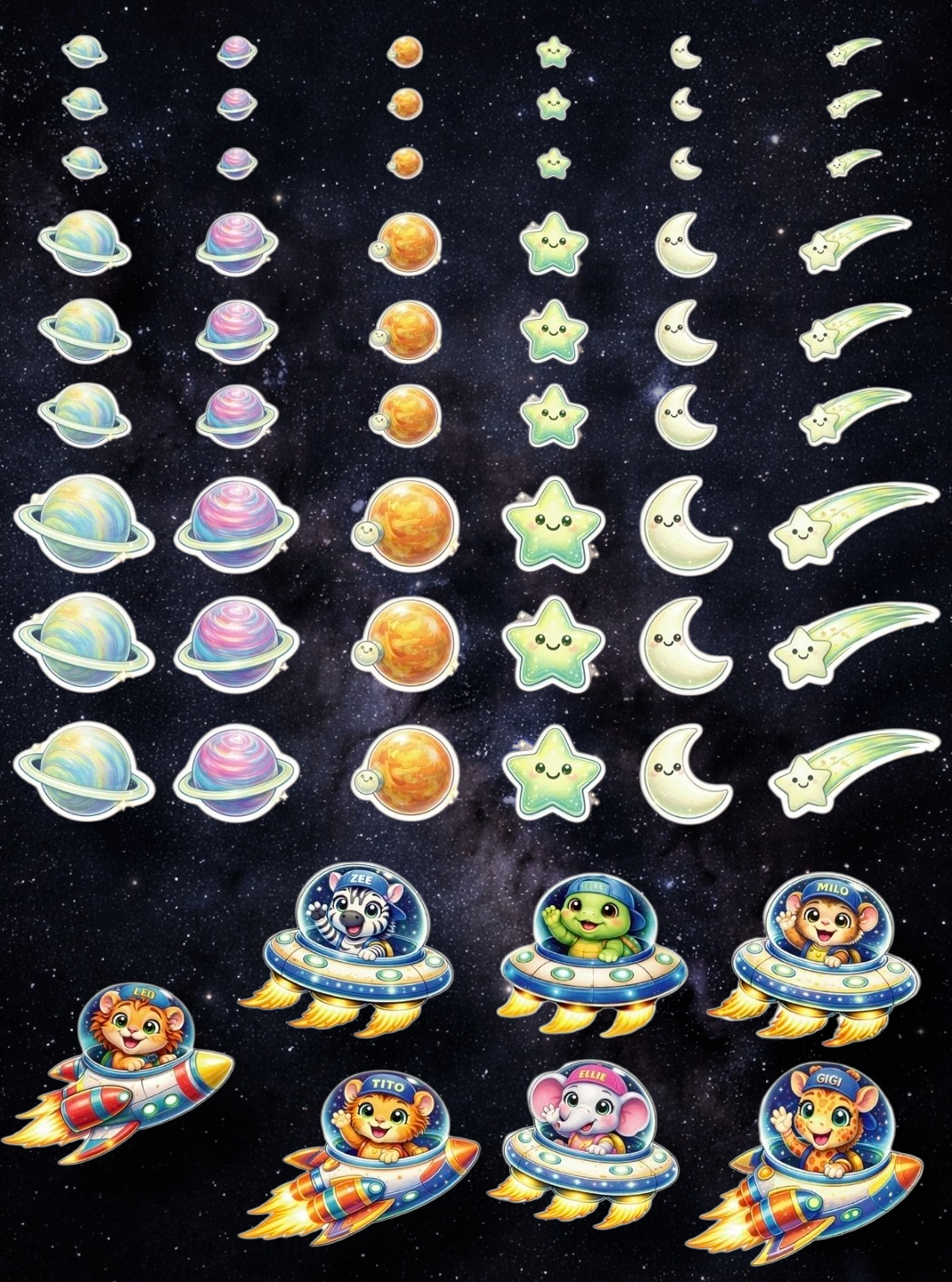 Glow Galaxy Mega Bundle - 54pc Stars + Crew