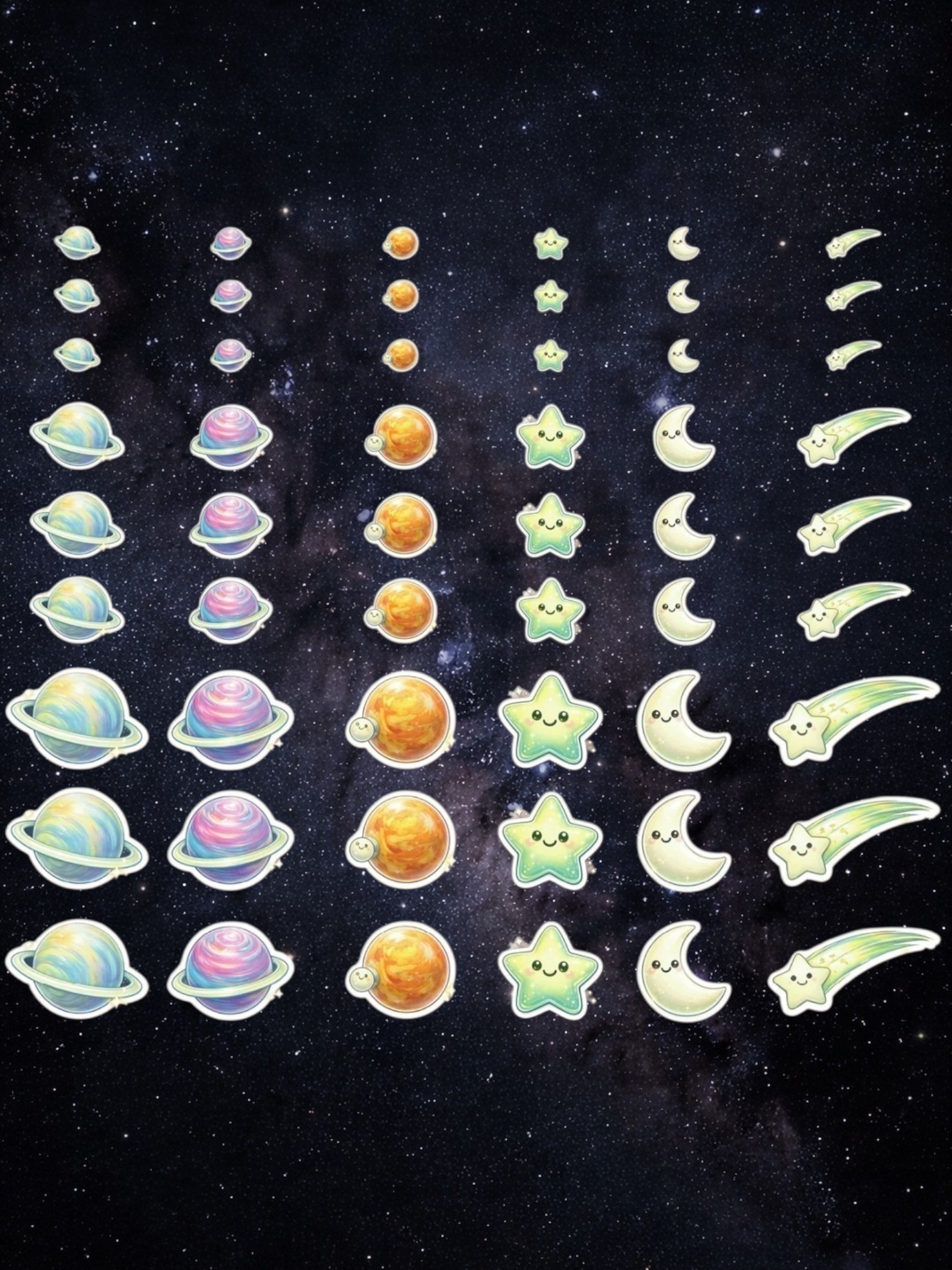 Glow Galaxy Stars - 54-Piece Mini Galaxy Set